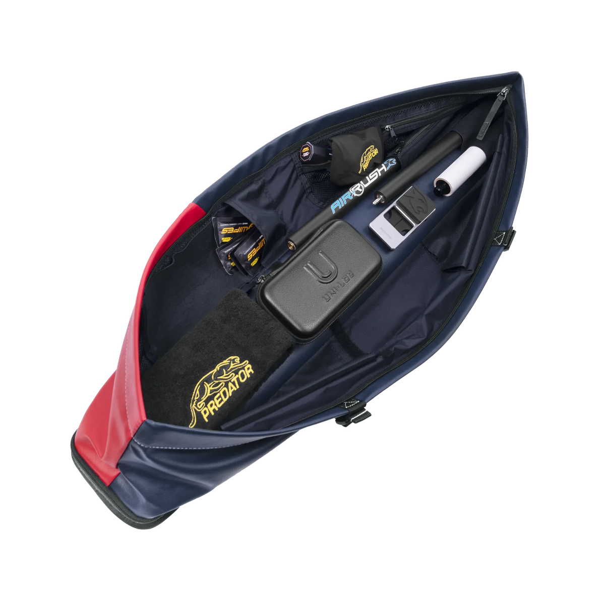 Étui rigide noir et rouge pour queue de billard Predator Urbain - 2 fûts x 4 tiges
