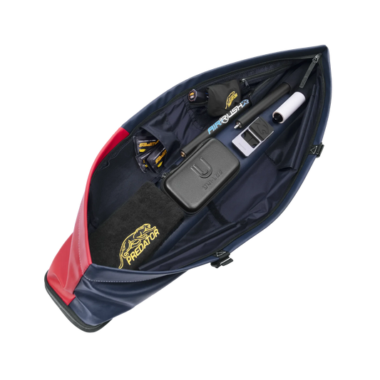 Étui rigide noir et rouge pour queue de billard Predator Urbain - 2 fûts x 4 tiges