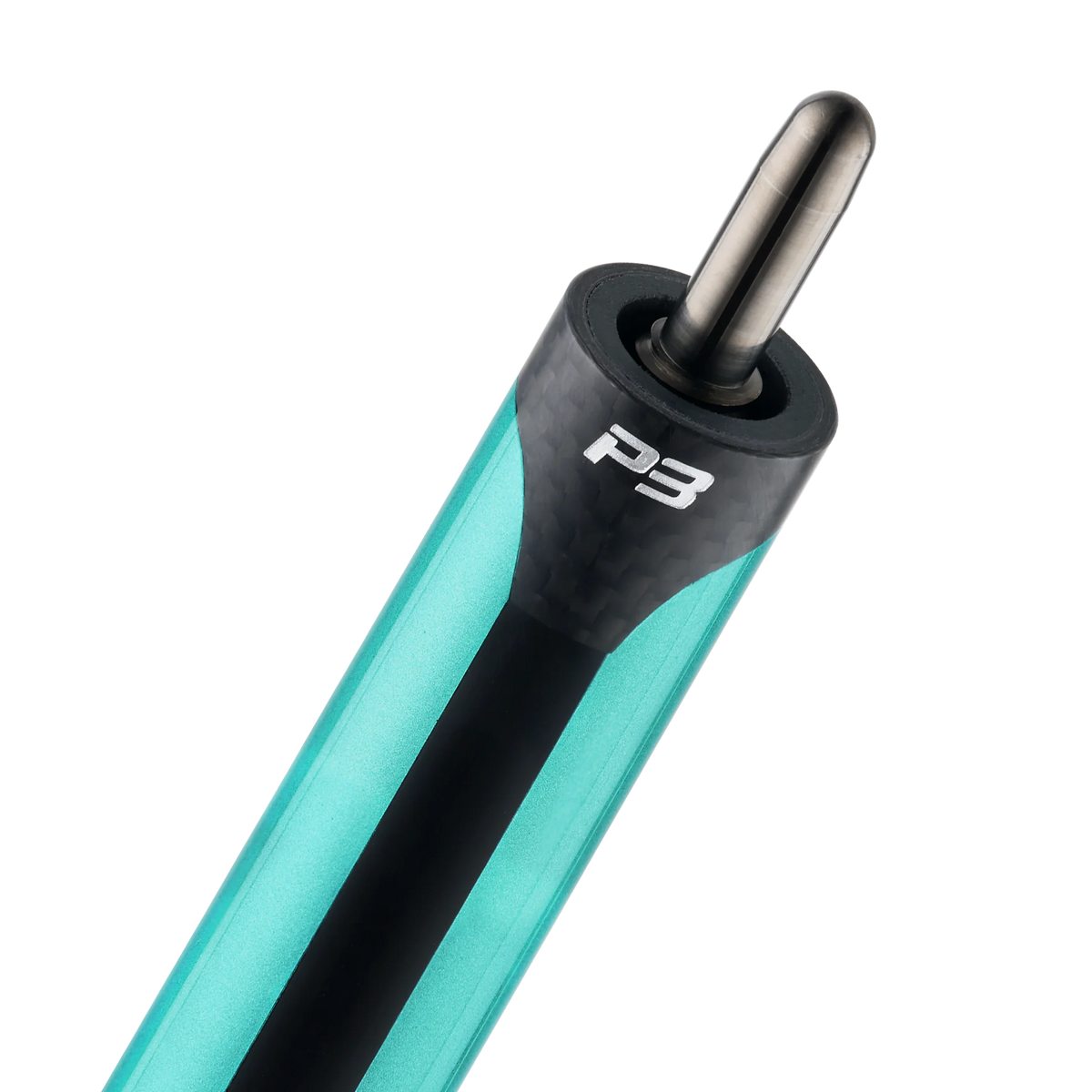 Queue de billard Predator P3 - Peint en bleu sarcelle avec bandes noires - Sans revêtement (manche seulement)